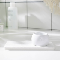 Vente en gros de porte-brosse à dents rond en porcelaine à texture marbrée porte-brosse à dents électrique porte-brosse à dents en céramique