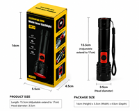 Lampe torche tactique portable USB-C avec zoom, laser blanc LED, faisceau réglable, en aluminium, rechargeable, pour la randonnée