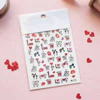 2026 Nieuwe 3D Valentijn Engelse Woorden Zelfklevende Waterdichte Plastic Nagelkunst Stickers Artistieke Lettertypen Manicure