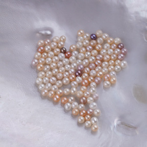 Zhuji Wholesale Freshwater Pearl <b>Powder</b> Beads Small White and Purple Particles Non-Porous Raw Materials <b>Pink</b> Colored Pearls - Product Image 1