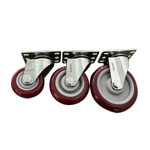 Precio de fábrica 3/4/5 pulgadas 80/110/130kg estilo JC PU rueda giratoria y rueda giratoria 4 pulgadas 50mm ruedas industriales - Product Image 1