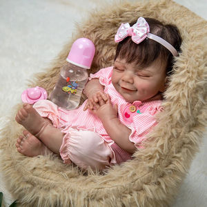 Visage souriant Fiber <span class=keywords><strong>cheveux</strong></span> 20 pouces <span class=keywords><strong>50</strong></span> <span class=keywords><strong>cm</strong></span> Reborn bébé poupées Silicone vinyle Reborn Bebe jouets pour les cadeaux de fête des enfants - Product Image 4