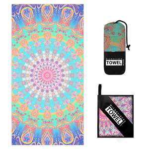 Tùy chỉnh Sunblock bãi biển Khăn UPF50 + Kem chống nắng CAPE bãi biển du lịch in khăn tắm nhanh chóng làm khô thể thao bãi biển Khăn - Product Image 6