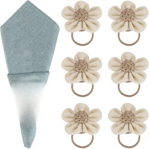 Anneaux <span class=keywords><strong>de</strong></span> <span class=keywords><strong>serviette</strong></span> faits à la main, rustiques, réutilisables, style bohème, pour Noël, Thanksgiving, mariage, décoration élégante <span class=keywords><strong>de</strong></span> table à manger - Product Image 2