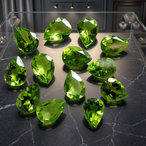Pera peridoto natural facetado corte 6X9MM Color verde venta al por mayor piedras preciosas sueltas calidad superior para la fabricación de joyas a precio al por mayor - Product Image 4