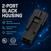 Conector de Enchufe para Arnés de Cableado Automotriz Doméstico de Latón 12V 10A de 2 Orificios con Carcasa Moldeada 1563190-1