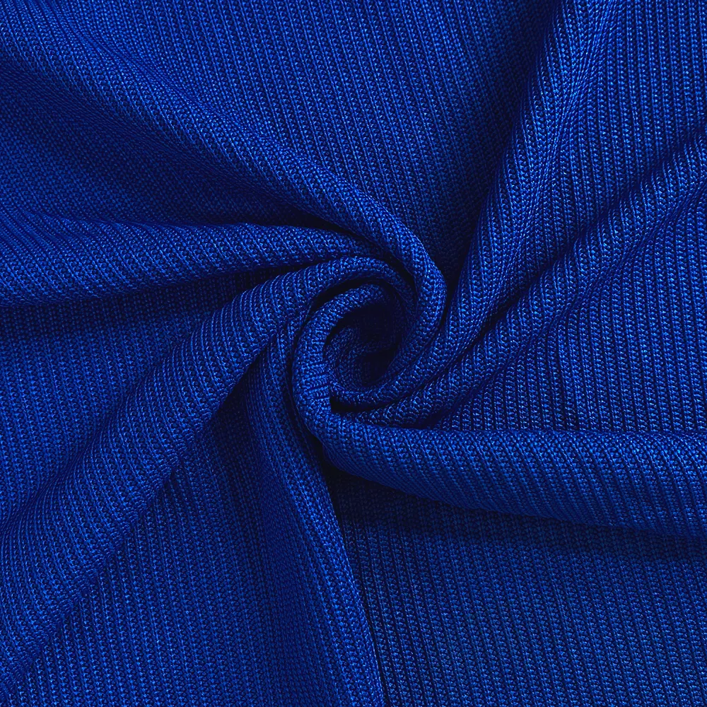 Hochwertiger Großhandel 200D 100% DTY Polyester dunkelblau röhrenförmig 1*1 Rippen manschetten kragen Stoff für T-Shirt