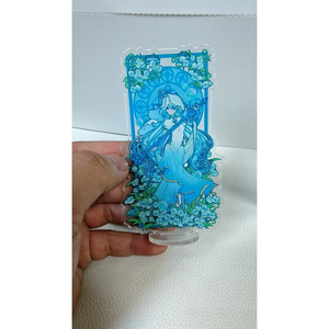 6 pièces/ensemble, modèles de plateau de jeu de fenêtres en vitrail, Mavuika Pyro Archon <span class=keywords><strong>Morax</strong></span> Beelzebul Barbatos, support en acrylique, modèle de jouet, cadeau - Product Image 5