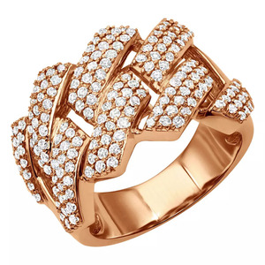 Unique Design Trendy Women's Solid 925 Sterling Silver Moissanite Stone Cluster Setting Rose Gold Plated Third Party <b>Ring</b> - Product Image 5