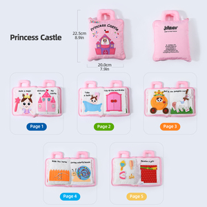 Jollybaby <span class=keywords><strong>Castle</strong></span> Busy Board 2-4 Libro de actividades para niños pequeños con libro de tela silencioso de fieltro de avión para niños - Product Image 4