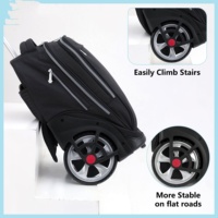 Sac à roulettes scolaire pour enfants avec logo personnalisé, simple, noir, scooter pour enfants, bagages, grandes roues à roulettes, sac à dos scolaire, sac à roulettes scolaire de 18 pouces