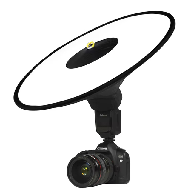 KAMPHO Conic Dish Collapsible Flash Diffuser Softbox for Nikon, Canon, Pentax, Flash Speedlights with Adjustable Velcro Strap