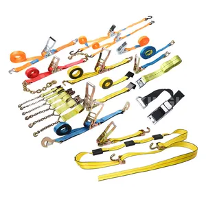 Wholesale 100mm-10t Polyester Ratchet Tie Down Strap For Car Cargo Lashing
