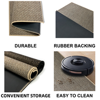 Alfombra y alfombra absorbente lavable Floral antideslizante estampada, juego de alfombrillas de cocina para suelo, alfombrilla de pie cómoda acolchada de lino Fux