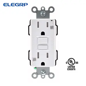 15A 125V Decorateur Trwr Outlet Stopcontact Zelf Grond Ons Aardlekschakelaar Wit Zelftest Gfci Outlet