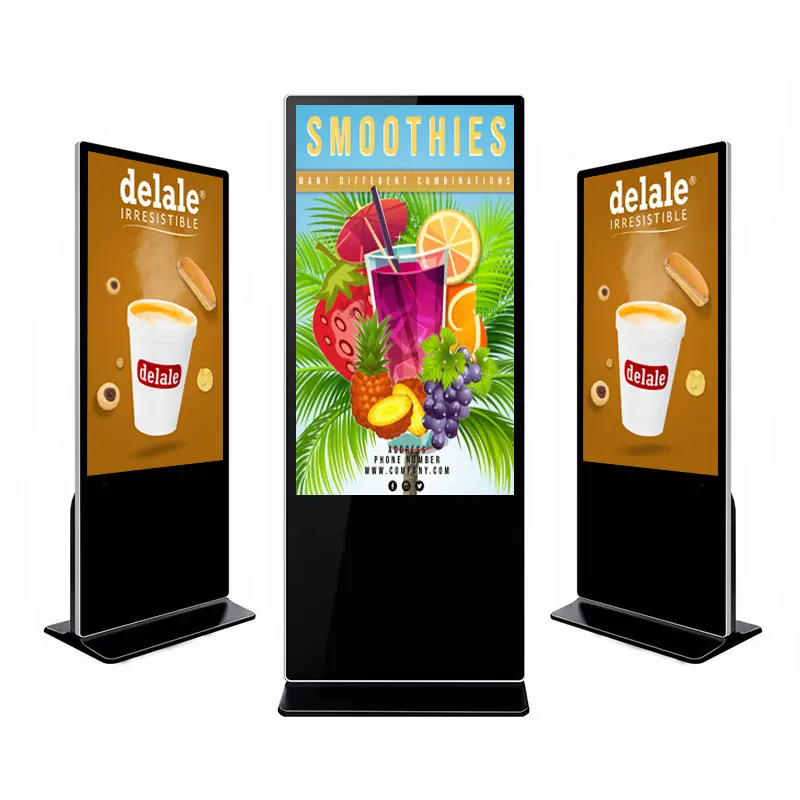 Vloer Staande 43 49 55 65 Inch Digitale Bewegwijzering En Toont Android Ad Speler Lcd Reclame Totem Verticale Touchscreen Kiosk