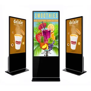 Berdiri lantai 43 49 55 65 inci digital papan reklame dan display Android pemutar iklan lcd totem layar sentuh kios vertikal