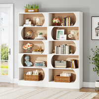 Estantería de Almacenamiento para Sala de Estar, Diseño 2024, Moderna, Tipo Piso, 5 Niveles, Madera Blanca, Minimalista, para Muebles de Oficina en Casa