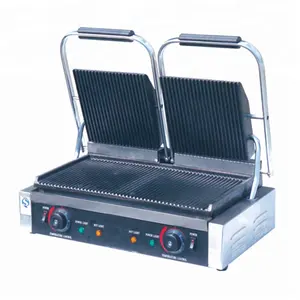 Industrial Double Heads Electric Panini Contact Grill Sandwich Press