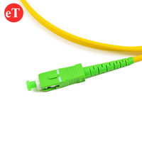 FTTH kabel Jumper serat optik, kabel Jumper serat optik Mode tunggal 9/125 Simplex 3.0mm SC APC ke FC UPC