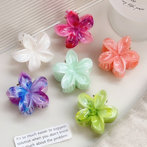 Pince à cheveux œuf tie-dye, motif floral bohème, sans pression, pour coiffures mi-attachées et essentiels de vacances - Product Image 1