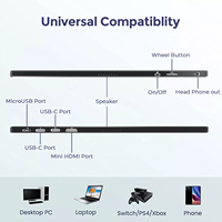 Monitor Portabel Gaming Layar Kedua 15.6 inci 4K IPS HDR LCD dengan Remote Control untuk Ponsel dan Switch, mendukung 1080p Touch