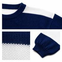 Pull en tricot rayé personnalisé pour femme, col rond, manches longues, style Breton, fabrication OEM