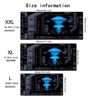 Tapis de bureau XXL Starship Blueprint, grand tapis de souris pour gamer, accessoires de jeu et de bureau, tapis de clavier Anime étendu