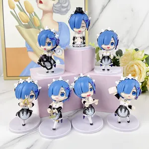 อะนิเมะ7ชิ้น/เซ็ต8-10ซม. เริ่มต้นชีวิตในโลกที่แตกต่างจากศูนย์ Rem Action Figure Car Ornament Pvc รุ่นสำหรับของขวัญ