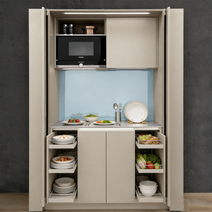 Gabinetes de Cocina Modernos para Exteriores de Aleación de Aluminio, <span class=keywords><strong>con</strong></span> Diseño de Ensamblaje Rápido, para Uso en Villas - Product Image 2