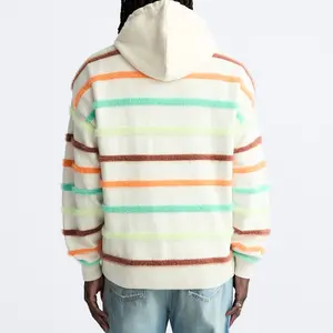 Custom LOGO Men's Sweater Crew Neck Pullover Jacquard Striped Knit Top Long Sleeve Knitwear Cotton Winter Men Sweaters