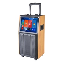 Machine de karaoké professionnelle 2023 avec écran d'affichage des paroles, système de haut-parleurs PA portable avec tablette intégrée de 15 pouces et Wi-Fi
