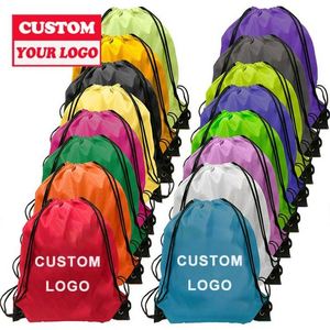 Sac à cordon en polyester personnalisé avec logo, sac de sport, sac de gym, sac de shopping avec logos - Product Image 2