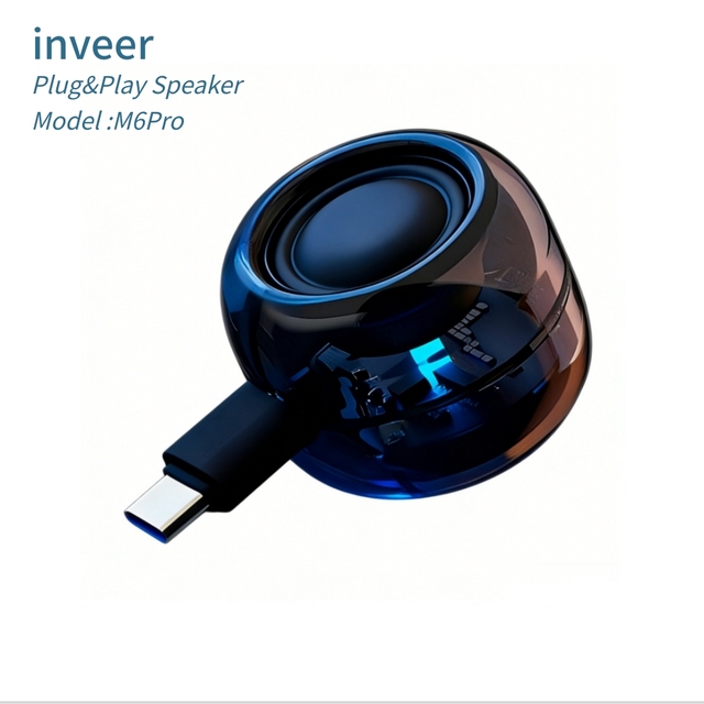 Inveer Patented Design Plug and Play Blue tooth Speaker with USB C Output Speaker 2W Output Model M06Pro for Mobile Phone