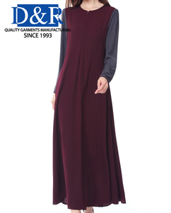 Abaya légère à manches longues en polyester pour femmes musulmanes, longueur maxi décontractée - Product Image 6