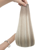 Gran Stock de Extensiones de Cabello Humano Genius Weft Doble Trama, Colores Balayage Rubio, Cutícula Alineada, Genius Weft Plano