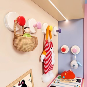 Ganchos de pared con ventosa redondos, adhesivos fuertes, sin perforación, para guardar llaves y sombreros en la entrada - Product Image 1