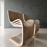 Fauteuil Ergonomique Bio-mimétique en Bois Carbonisé Fait Main avec Cartographie de Grain, Siège Unique, Mobilier de Repos pour Résidentiel et Hôtelier