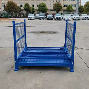 Stillage lồng mạ kẽm bọc dây lưới lồng Stackable lưu trữ container lồng cho kho hậu cần lưu trữ và bảo vệ - Product Image 4