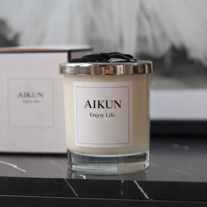 AIKUN Glass Jar Scented <b>Candle</b> with Rigid Gift Box Soy Wax Clean Burning Home Decor Retail Private Label Supply - Product Image 1
