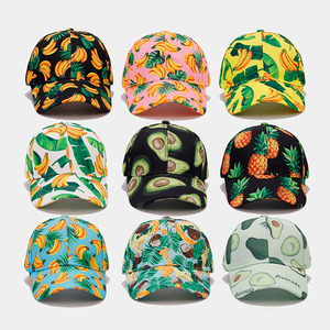 2025 Fruta tropical Patrón de plátano Gorra de béisbol con estampado completo Moda deportiva <span class=keywords><strong>Gorras</strong></span> de compras transpirables - Product Image 1
