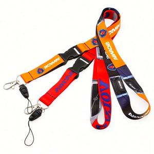 Airbus Cellphone Customized <b>Polyester</b> logo Adjustable <b>Lanyard</b> with Buckles - Product Image 5