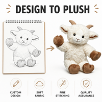 Peluche Mouton Blanc Personnalisée en Coton PP Ultra Doux, Broderie Anniversaire, Anti-Stress – Vente Directe Usine OEM/ODM