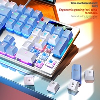 Clavier mécanique filaire pour jeux YINDIAO ZK3 104 87 touches, panneau métallique, LED arc-en-ciel, interrupteurs bleus/noirs pour PC portable
