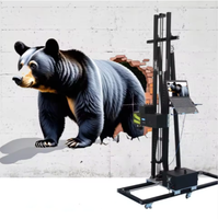 Impresora de pared 3D automática portátil Condición de tinta UV Nuevo para papel tapiz de PVC Máquina de pared vertical de 1 año Sistema de movimiento de rueda/pista