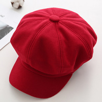 Gorro de panadero de terciopelo suave para mujer, gorro de invierno, boina, informal