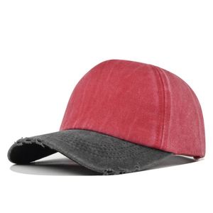 2025 New Arrival Retro 5 Panels Washed Cotton Distressed Trucker Hat Summer <b>Sunscreen</b> Stitching Baseball Sun Hat - Product Image 4