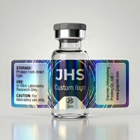 Étiquettes de flacons de peptides avec logo – Étiquettes personnalisées pour flacons de peptides 3ml 5ml 10ml – Autocollants holographiques imperméables en rouleau pour peptides
