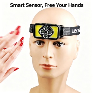 Lampe frontale à double <span class=keywords><strong>LED</strong></span> avec capteur, <span class=keywords><strong>bandeau</strong></span> réglable, étanche IP54, recharge <span class=keywords><strong>solaire</strong></span>, légère et rechargeable pour la randonnée et la pêche - Product Image 2