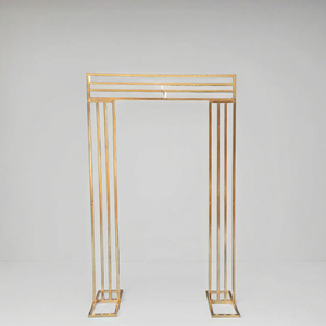 Arche de mariage en métal doré, support de toile de fond, cadre d'entrée en fer pour décoration de fête intérieure et extérieure - Product Image 1